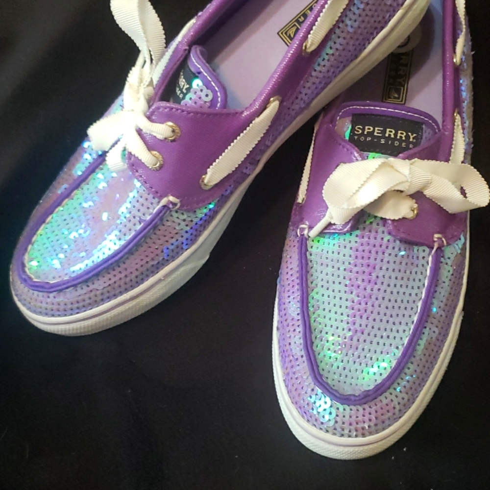 Sperry top-Sider purples sequins dress sneakers size 9 awesome condition